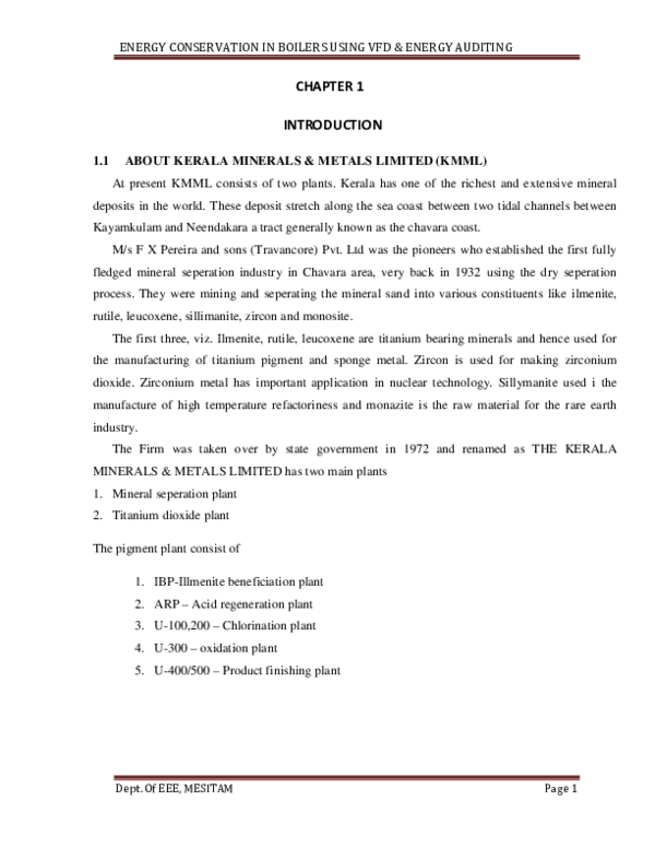 (DOC) ENERGY CONSERVATION IN BOILERS USING VARIABLE FREQUENCY DRIVES