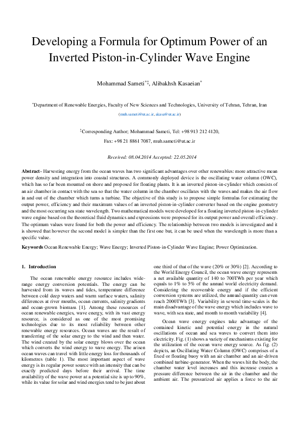 (PDF) Developing a Formula for Optimum Power of an Inverted Piston-in ...