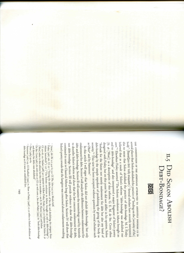 (PDF) Did Solon Abolish Debt-Bondage?