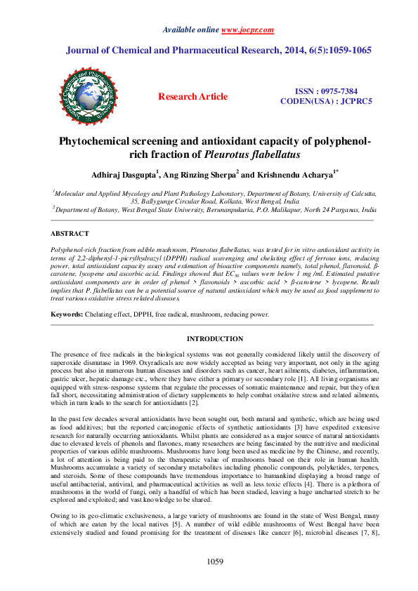 (PDF) Phytochemical screening and antioxidant capacity of Polyphenol ...