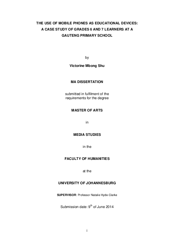 (PDF) THE USE OF MOBILE PHONES AS EDUCATIONAL DEVICES: A Case of Grades ...