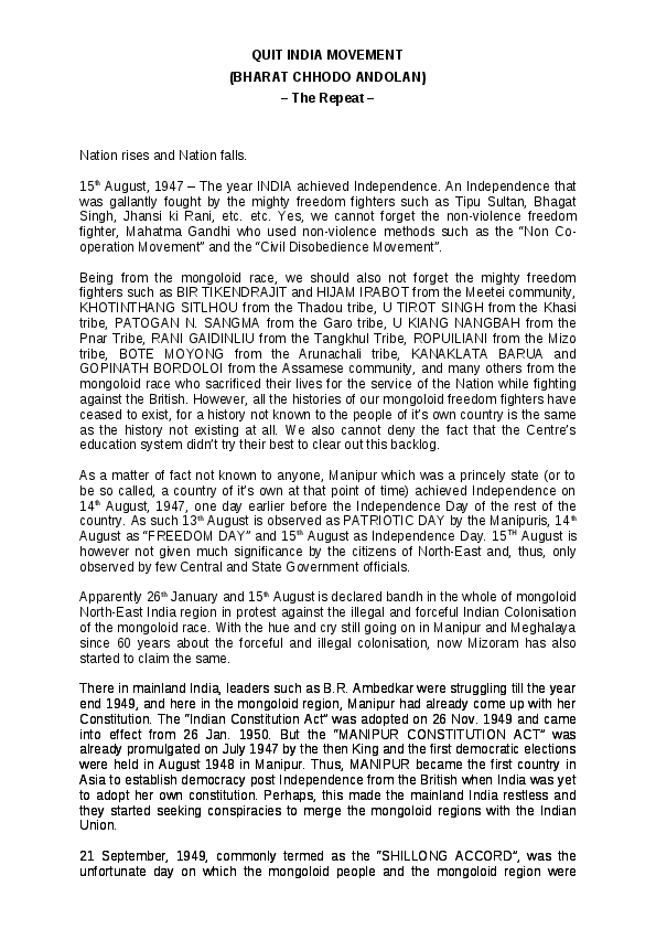 Conclusion of quit india movement image