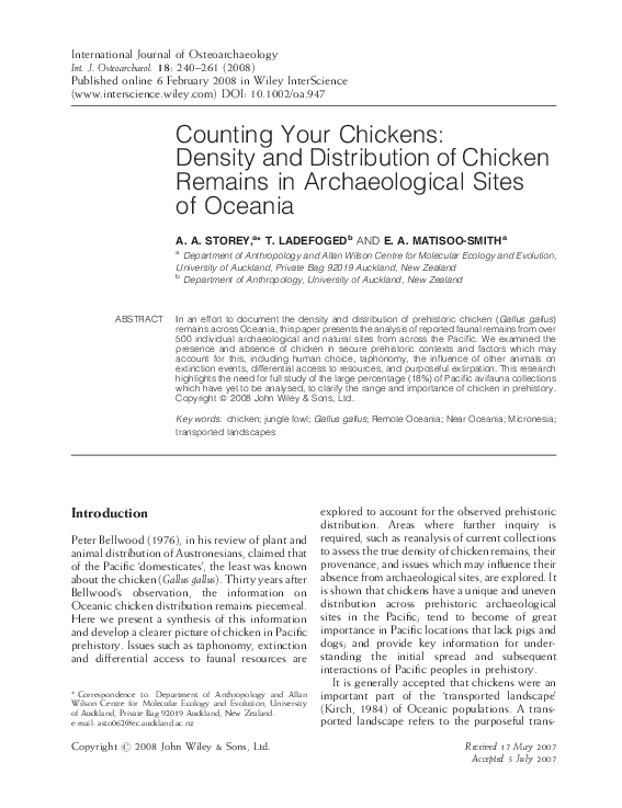 (PDF) 2008 Counting Your Chickens: Density and Distribution of Chicken ...