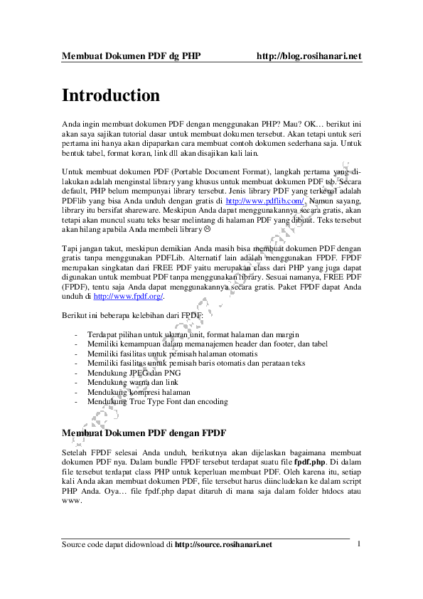 (PDF) Membuat Dokumen PDF dg PHP | widayat widi - Academia.edu