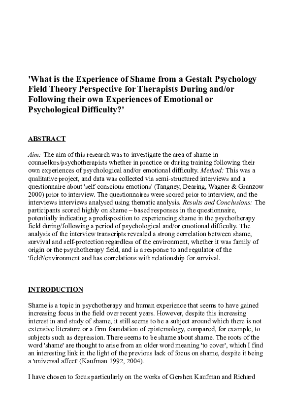 Shame research paper image