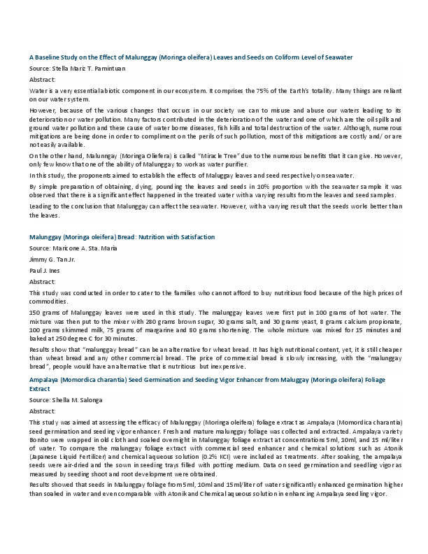 Malunggay essay picture