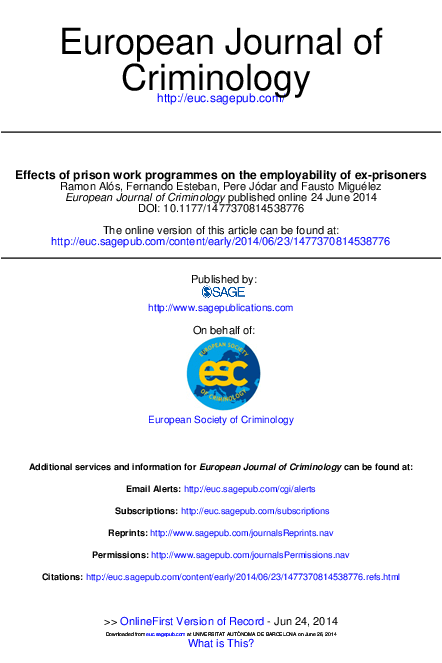 (PDF) Effects of prison work programmes on the employability of ex ...