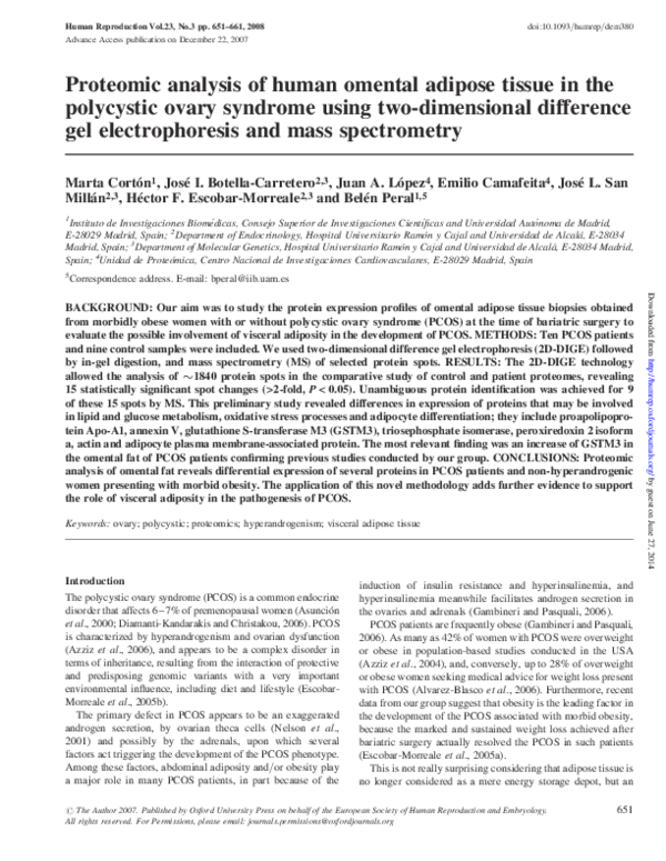 (PDF) Proteomic analysis of human omental adipose tissue in the ...