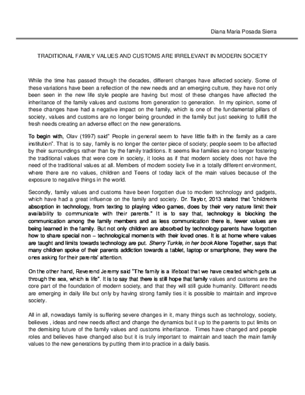 (DOC) Family values