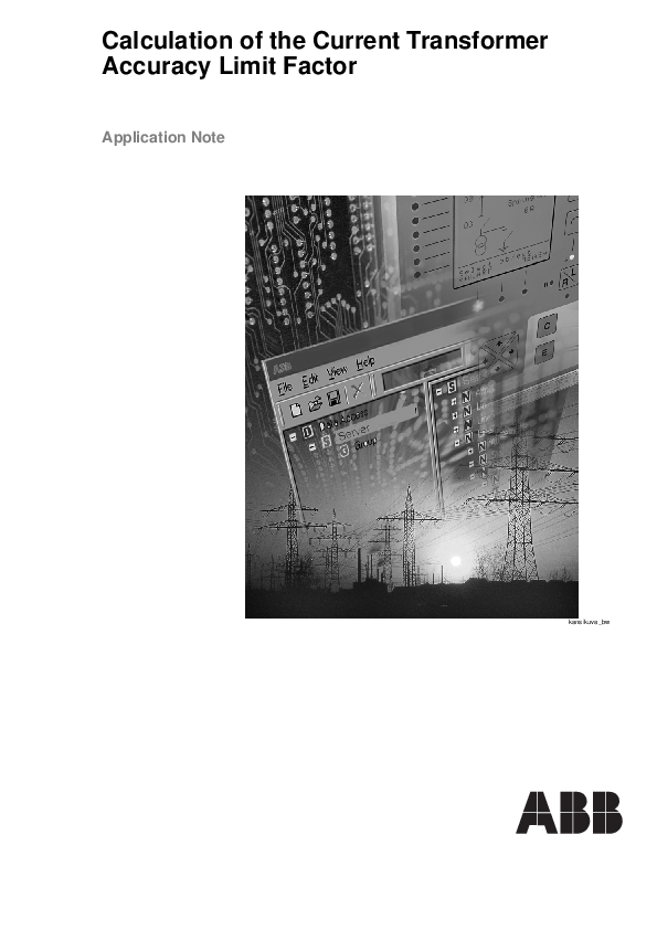 (PDF) Calculation of the Current Transformer Accuracy Limit Factor