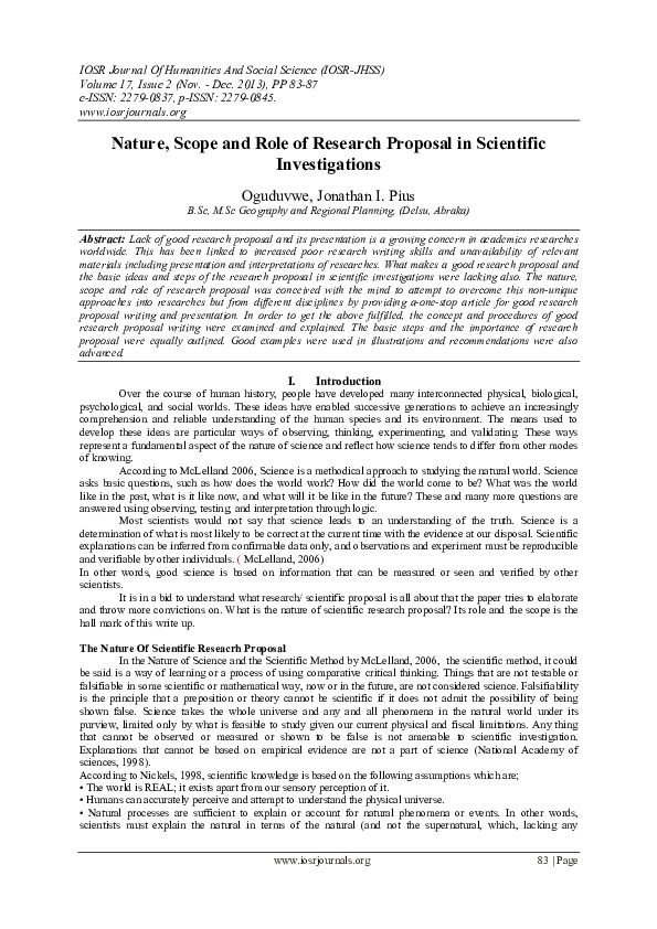 Research proposal nature picture