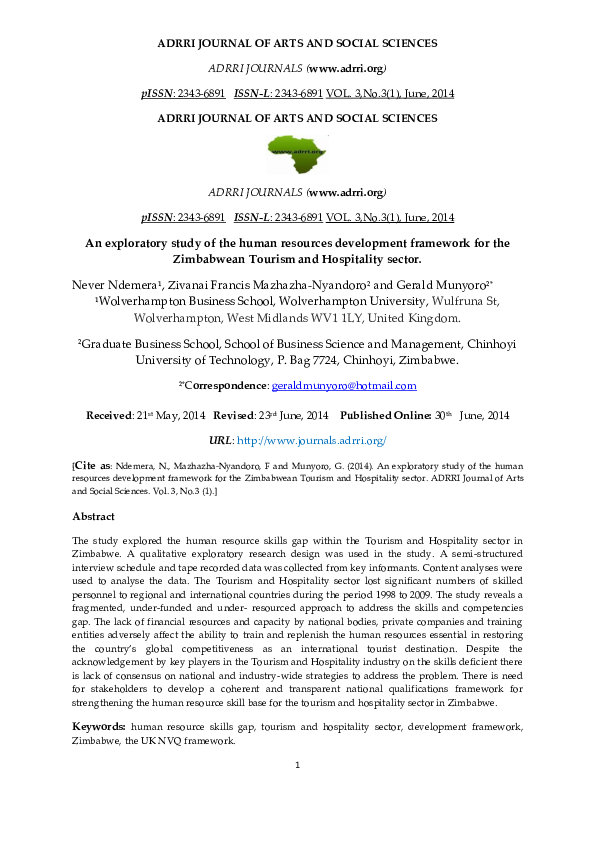 (PDF) An exploratory study of the human resources development framework ...