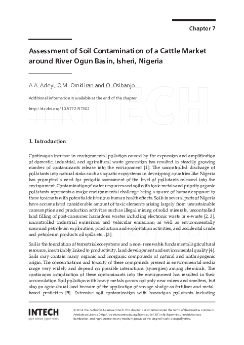 (PDF) Assessment of solid waste and dumpsite leachate and topsoil