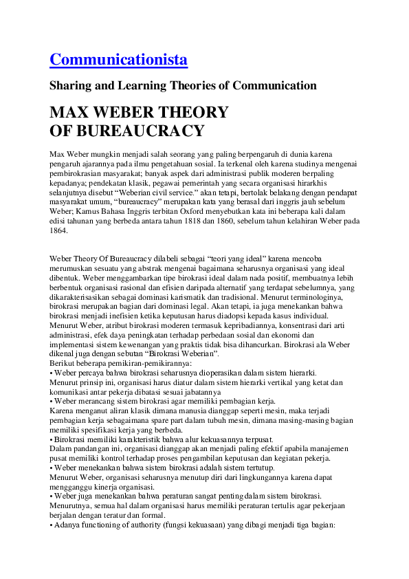 Weberian model of bureaucracy image