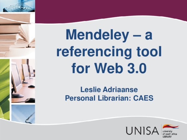  PDF Mendeley A Referencing Tool For Web 3 0 Leslie Adriaanse 