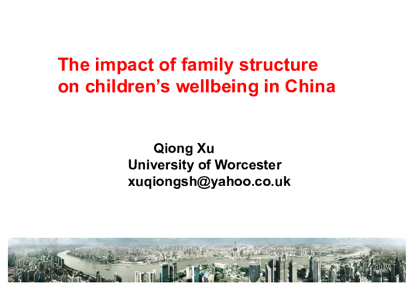 (PDF) The impact of family structure on children’s wellbeing in China ...