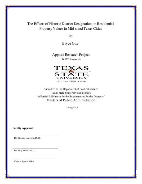 (PDF) The Effects of Historic District Designation on Residential ...