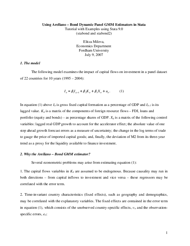 Pdf Elitz Using Arellano Bond Gmmestimators Rafael Alvarado Academia Edu