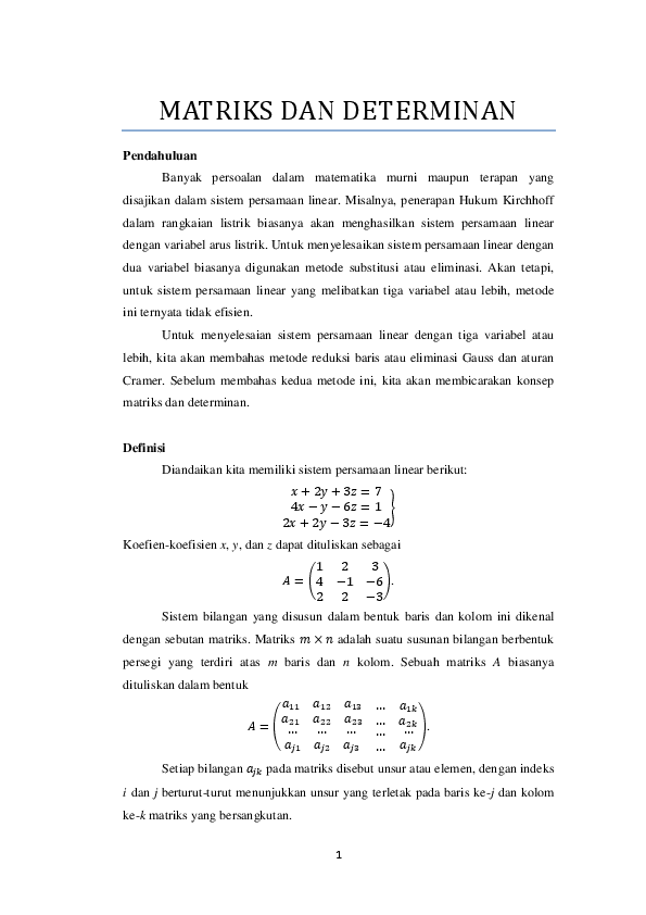 Contoh Soal Matriks Ordo 3X3 Beserta Jawabannya Contoh
