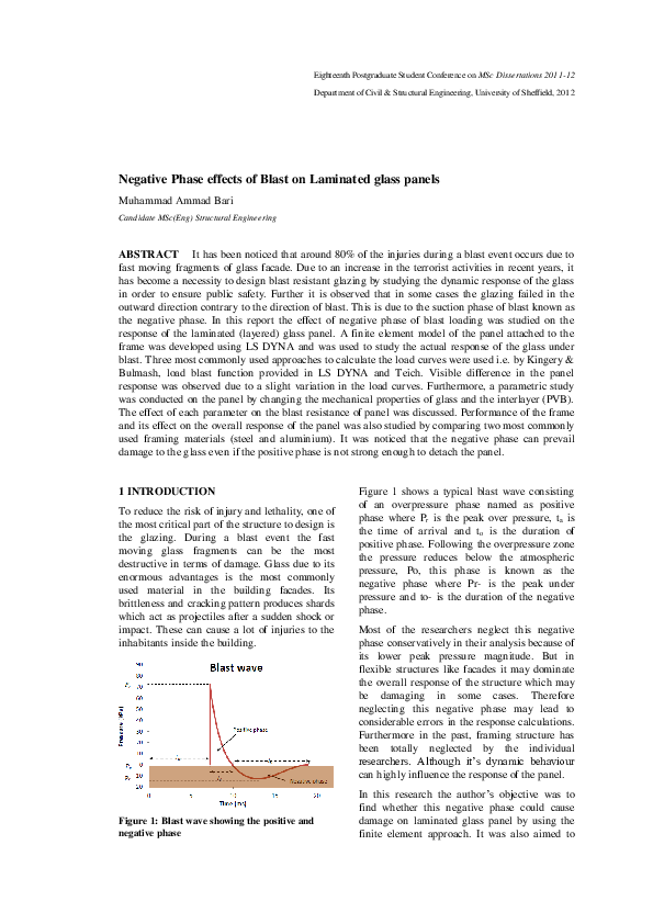 (PDF) Negative Phase effects of Blast on Laminated glass panels