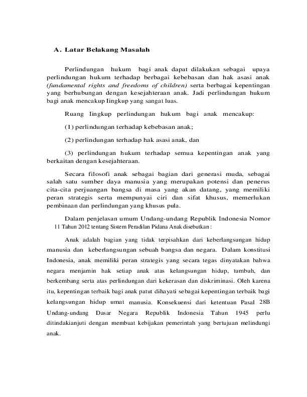 Doc Analisis Pidana Anak Irfa I Fadlullah Academia Edu