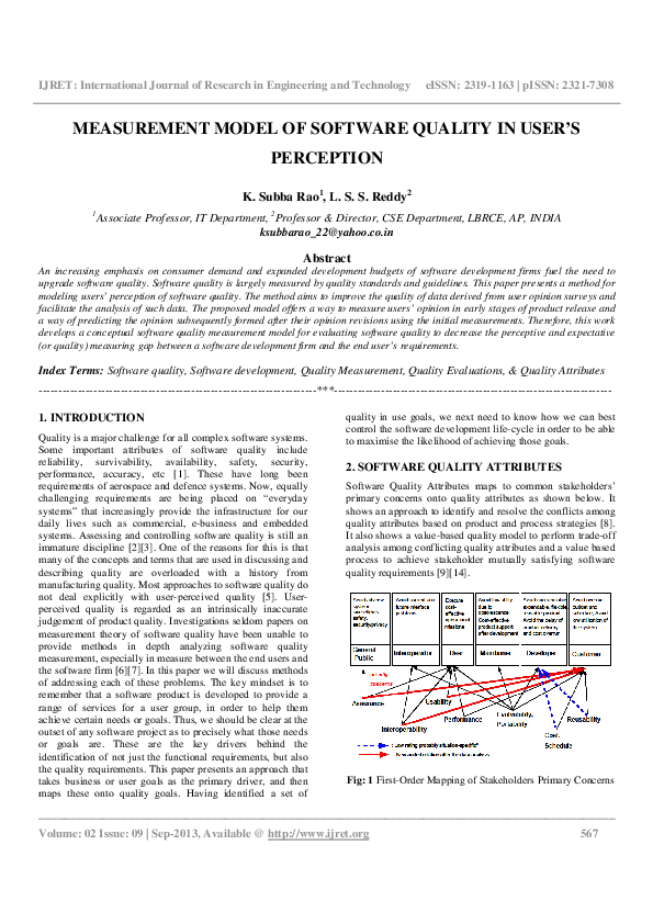 (PDF) MEASUREMENT MODEL OF SOFTWARE QUALITY IN USER'S PERCEPTION