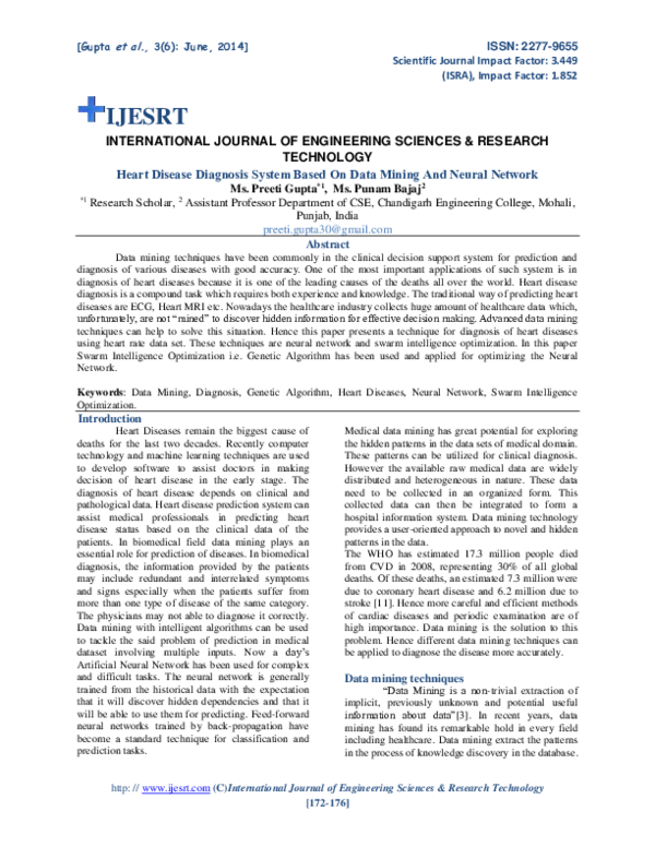 (PDF) Heart Disease Diagnosis System Based On Data Mining And Neural ...