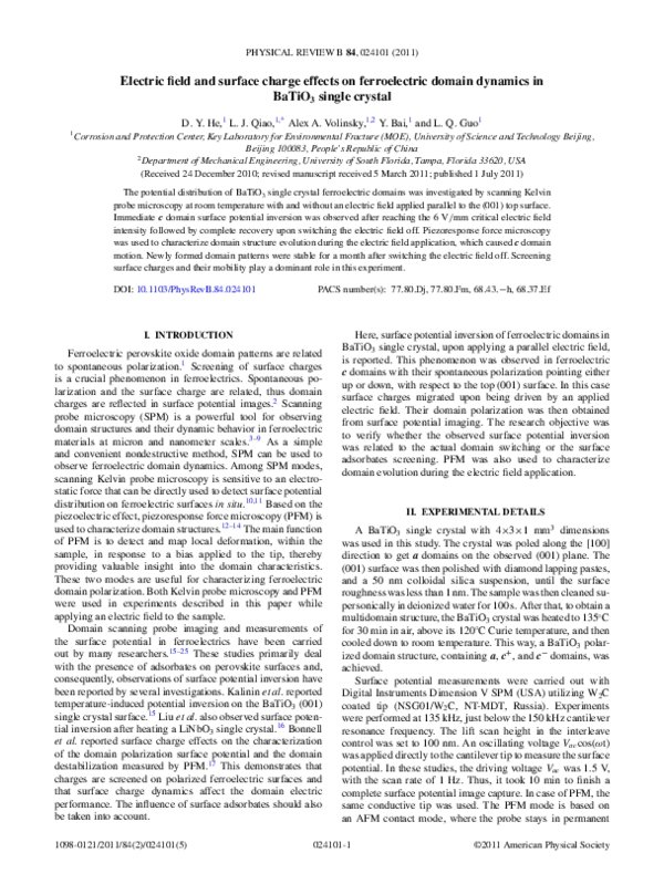 Electric field and surface charge effects on ferroelectric domain ...