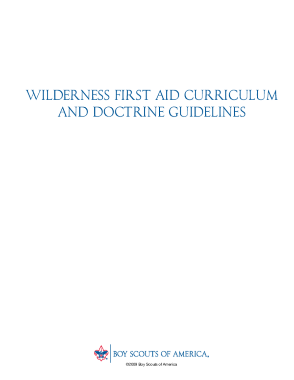 (PDF) Boy Scouts of America Wilderness First Aid Curriculum and