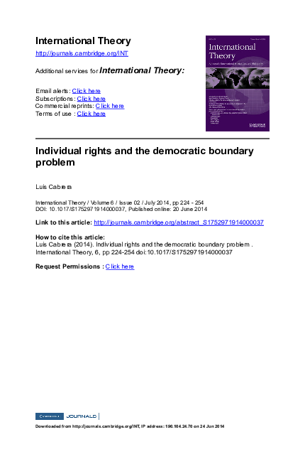 (PDF) International Theory Individual rights and the democratic ...
