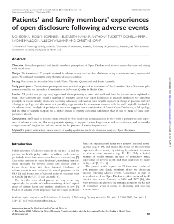 Open disclosure meaning picture