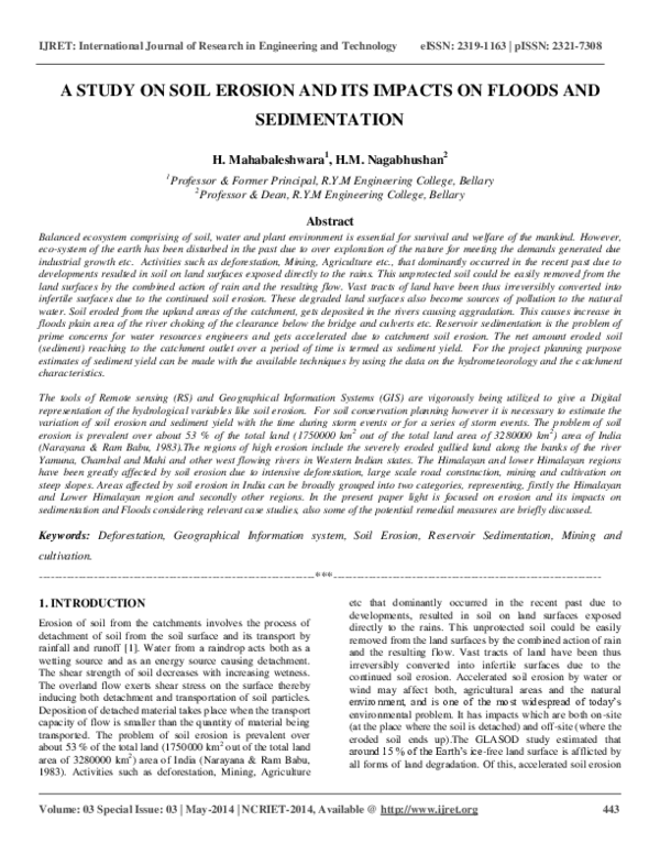 (PDF) A STUDY ON SOIL EROSION AND ITS IMPACTS ON FLOODS AND SEDIMENTATION