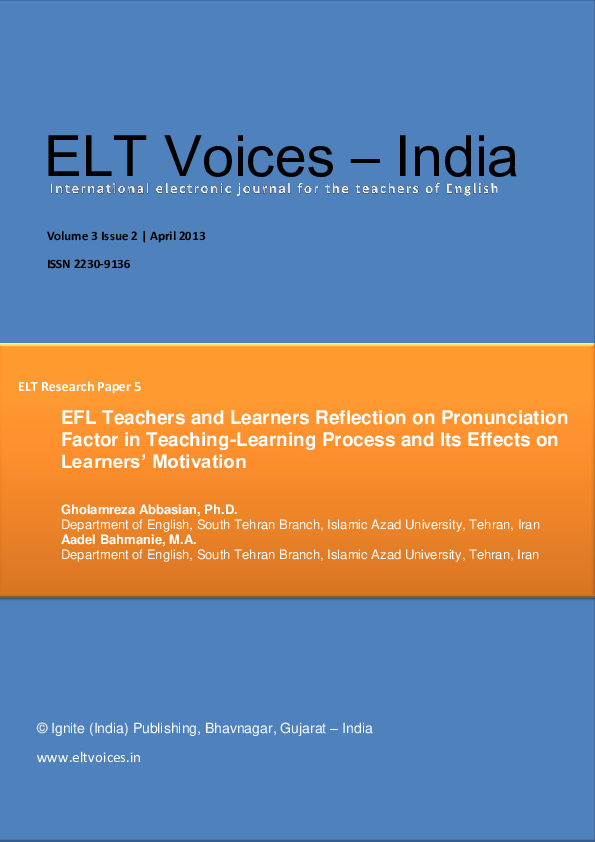 (PDF) EFL Teachers and Learners Reflection on Pronunciation Factor in ...