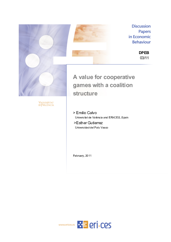 (PDF) A value for cooperative games with a coalition structure