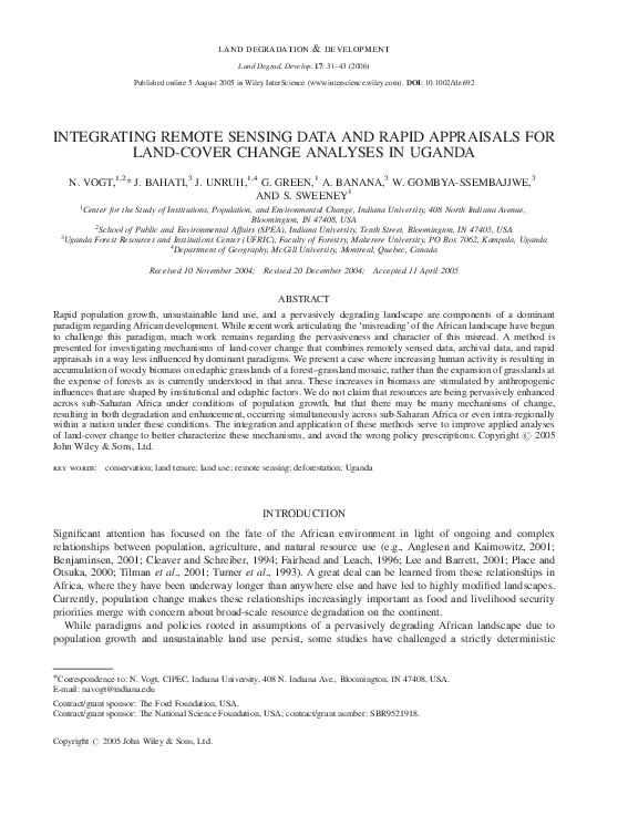 (PDF) integrating remote sensing data and rapid appraisals for land ...
