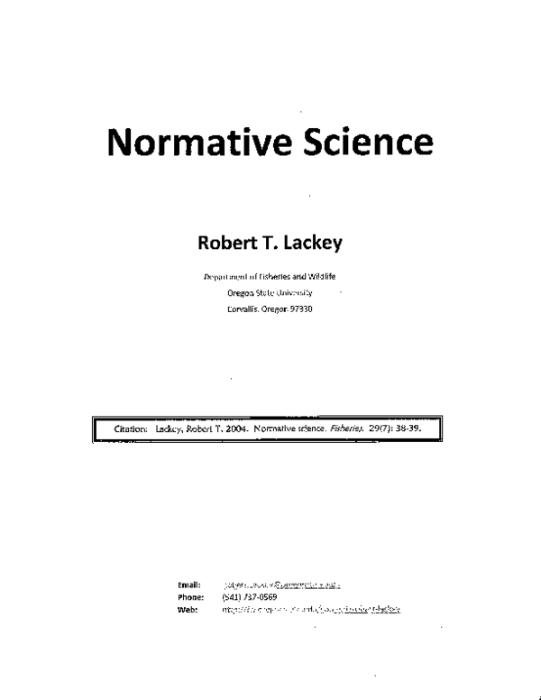 (PDF) Normative Science
