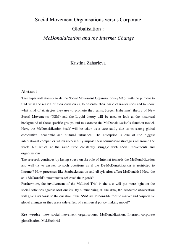 Mcdonaldization globalization essay image