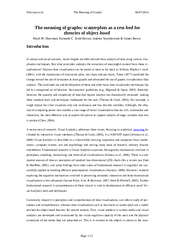 (PDF) The meaning of graphs: scatterplots as a test-bed for theories of ...