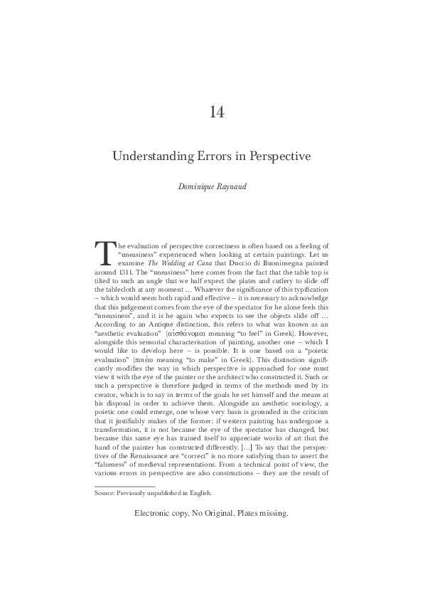 (PDF) Understanding Errors in Perspective