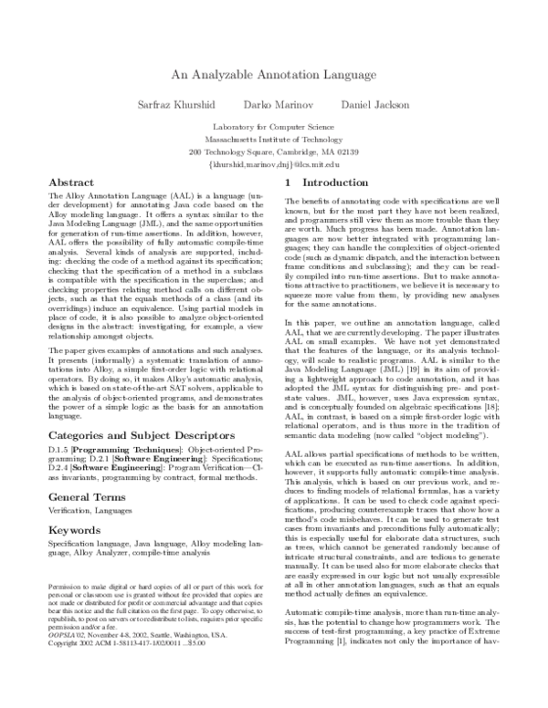 (PDF) An analyzable annotation language