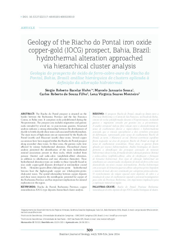(PDF) Geology of the Riacho do Pontal iron oxide copper-gold (IOCG ...
