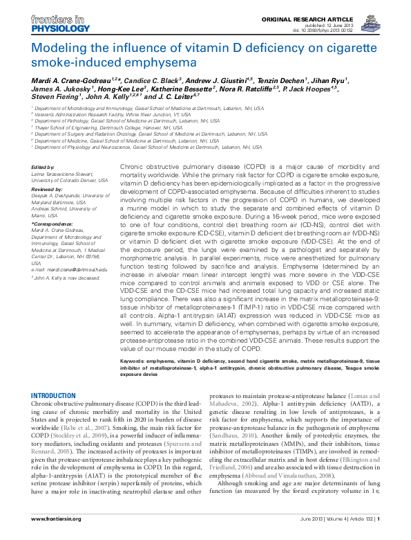 (PDF) Modeling the influence of vitamin D deficiency on cigarette smoke ...
