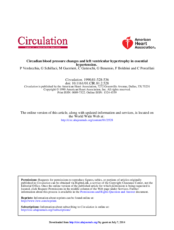 (PDF) hypertension Circadian blood pressure changes and left ...