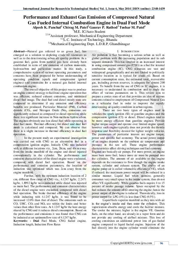 (PDF) Performance and Exhaust Gas Emission of Compressed Natural Gas ...