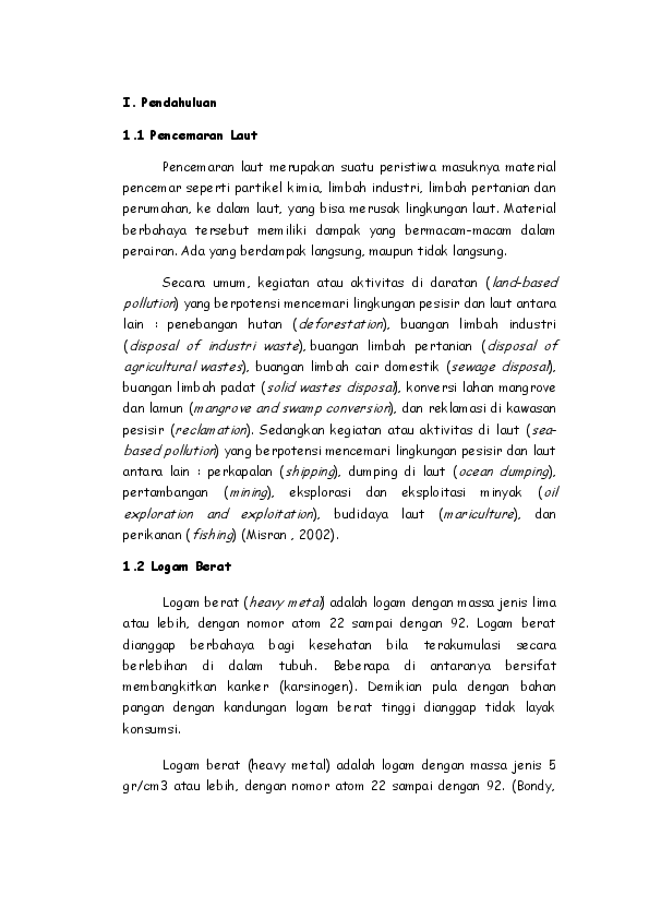 Makalah Pencemaran Laut Doc Bermain Belajar