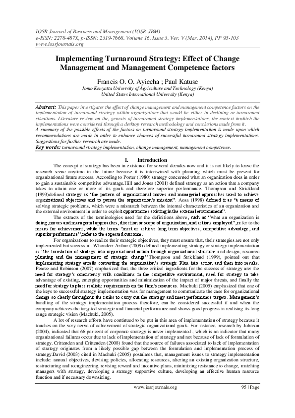 Turnaround strategies essay 08 picture