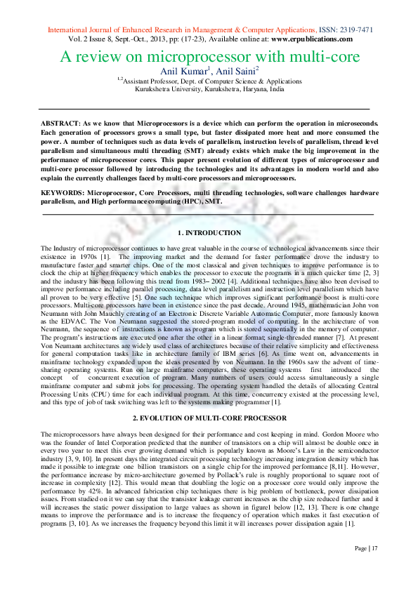(PDF) A review on microprocessor with multi-core