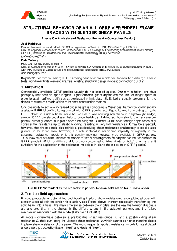 (PDF) Structural Behavior of an All-GFRP Vierendeel Frame Braced with ...