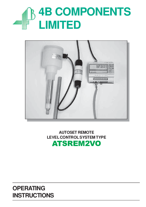 (PDF) AUTOSET REMOTE LEVEL CONTROL SYSTEM TYPE 4B COMPONENTS LIMITED ...
