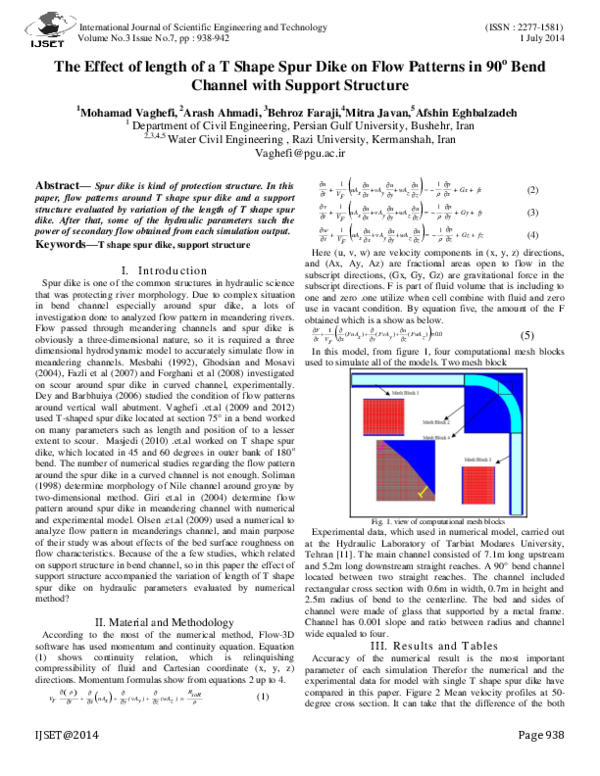 (PDF) The Effect of length of a T Shape Spur Dike on Flow Patterns in ...